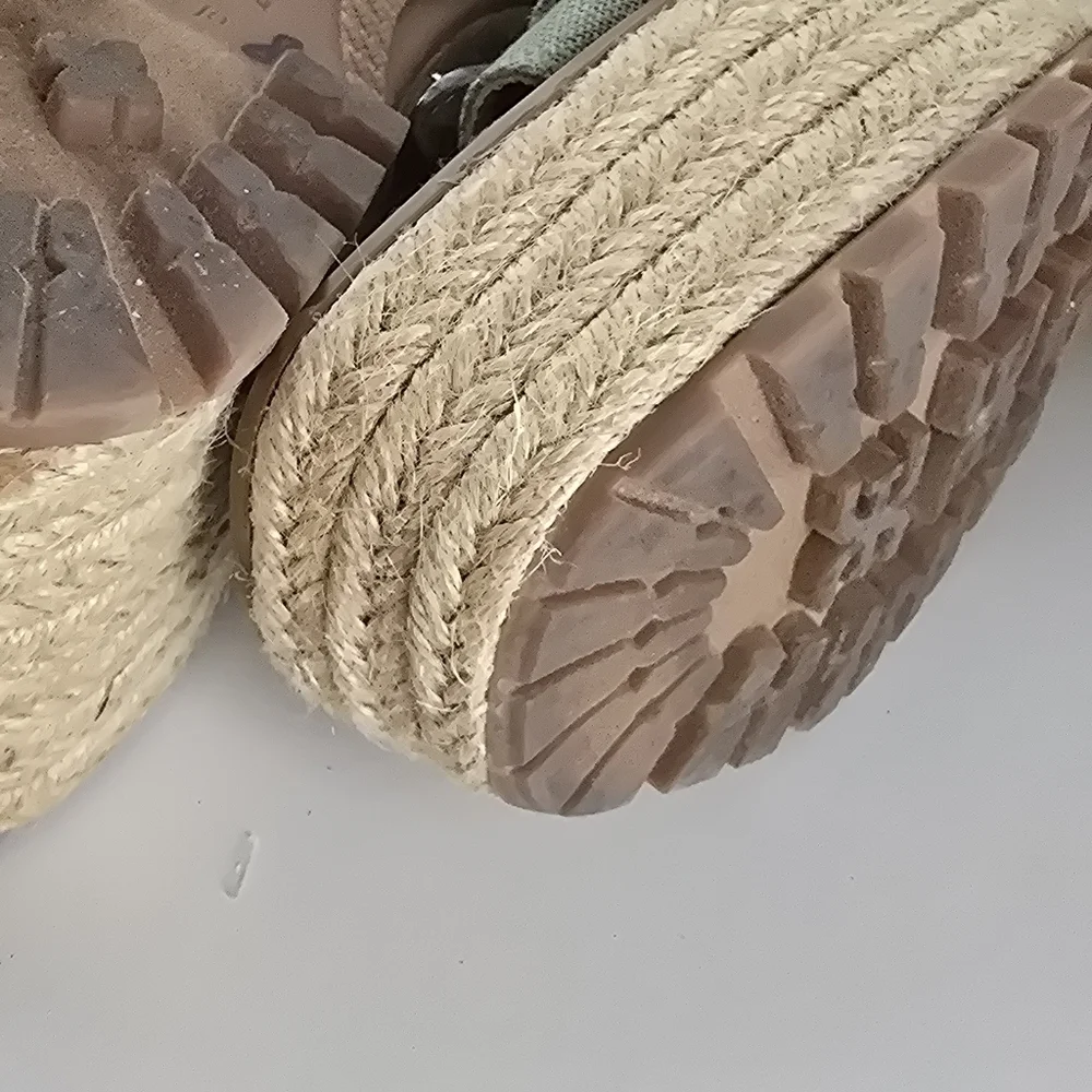 SAM EDELMAN Womens Green Platform Buckle Accent Livi Round Toe Espadrille SZ 10